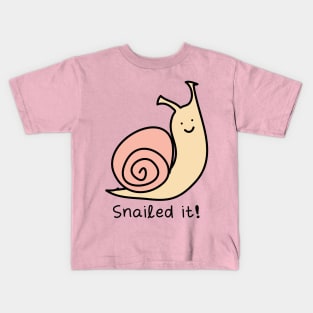 snailed it cute pun Kids T-Shirt